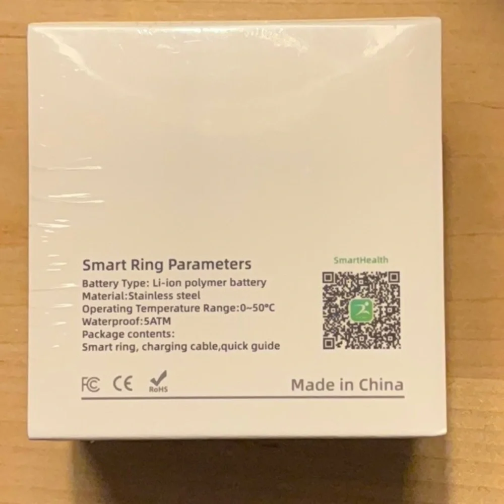 SmartHealth Unisex Smart Ring with Charging Case ~ Silver ~ Size 7 ~ NIB